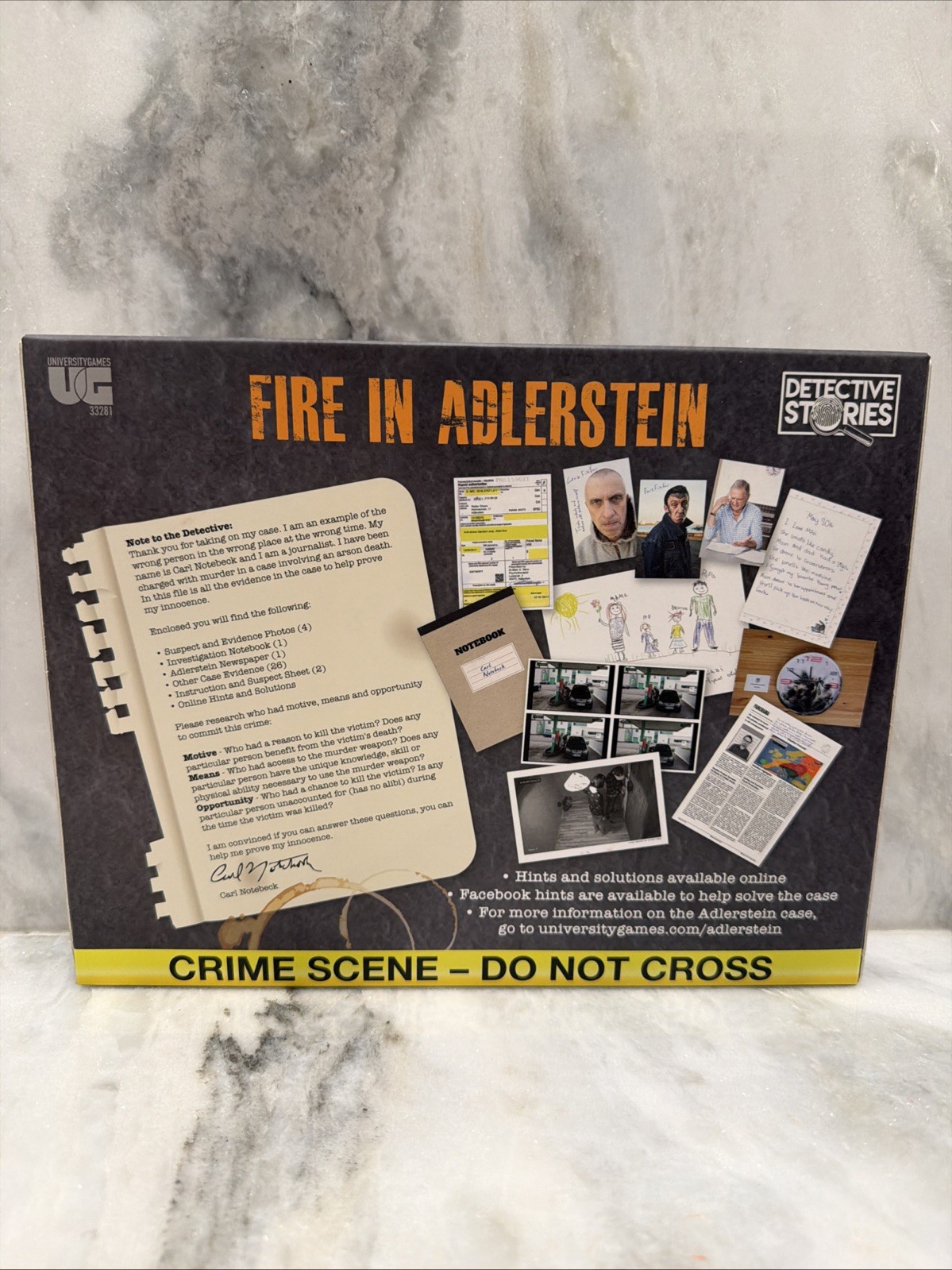 Murder Mystery Party Case Files Crime Investigation Game Fire In Adlerstein NEW