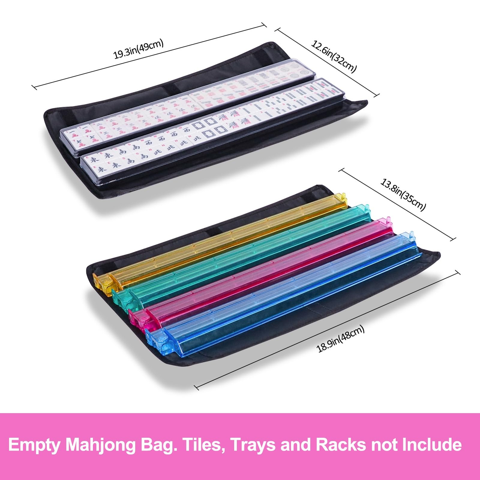 Empty Mahjong Bag, Pink Mah-jongg Carrying Bag with Two Wrappers for American…
