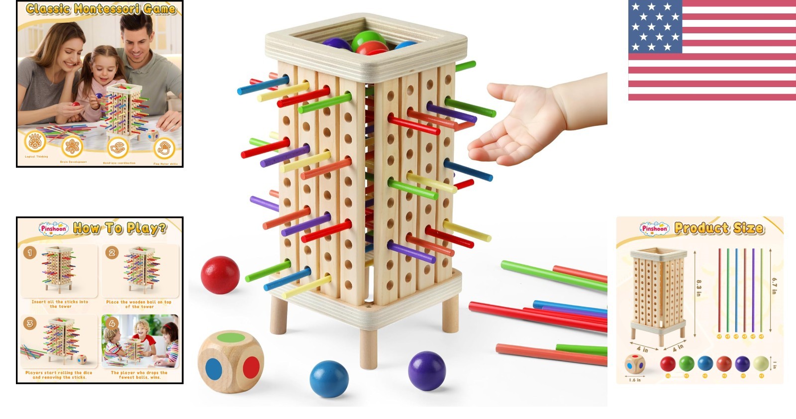 Colorful Montessori Board Game – Engaging Toy for Ages 3-8 & Family Nights