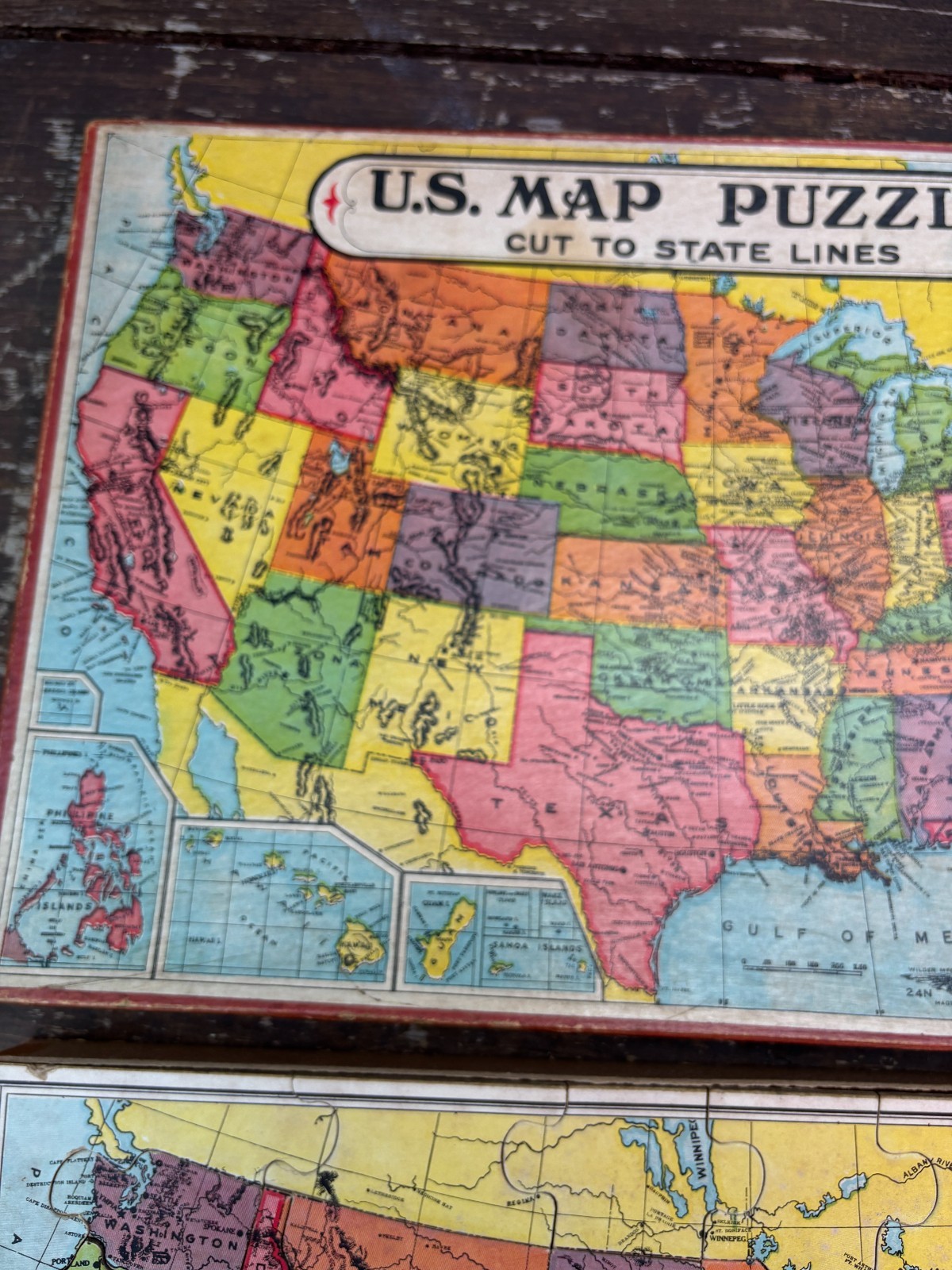 Vintage Map of the United States puzzle Wilder Co. No 24N Complete!