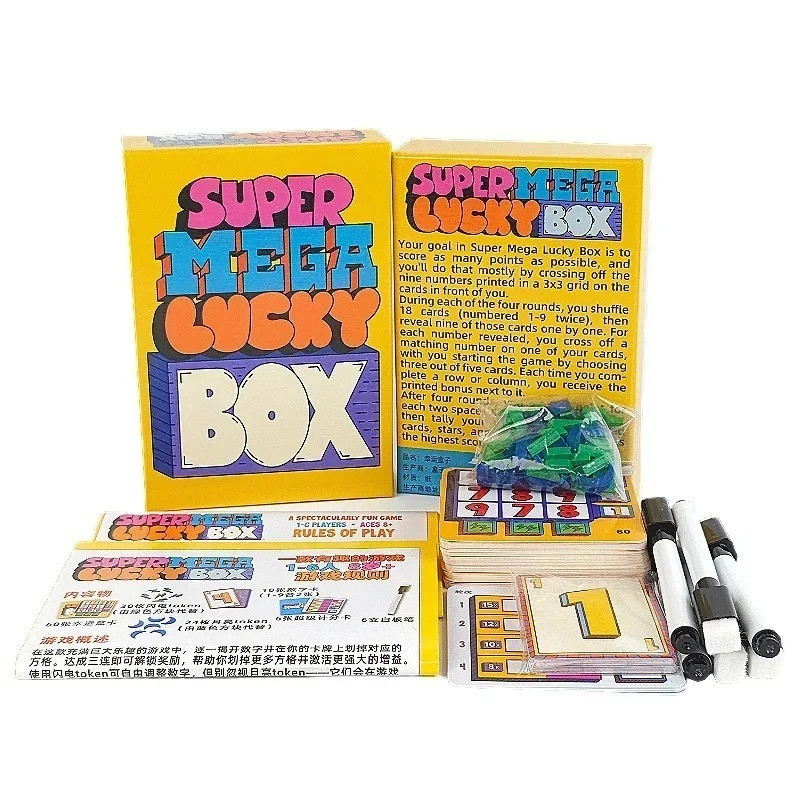 Super Mega Lucky Box Board Game Family Party Strategy Card Game 1-6 Players