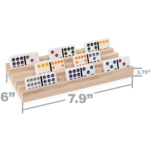 Wooden Domino Trays Set of 4 Wood Domino Racks Domino Holders for Domino Tiles