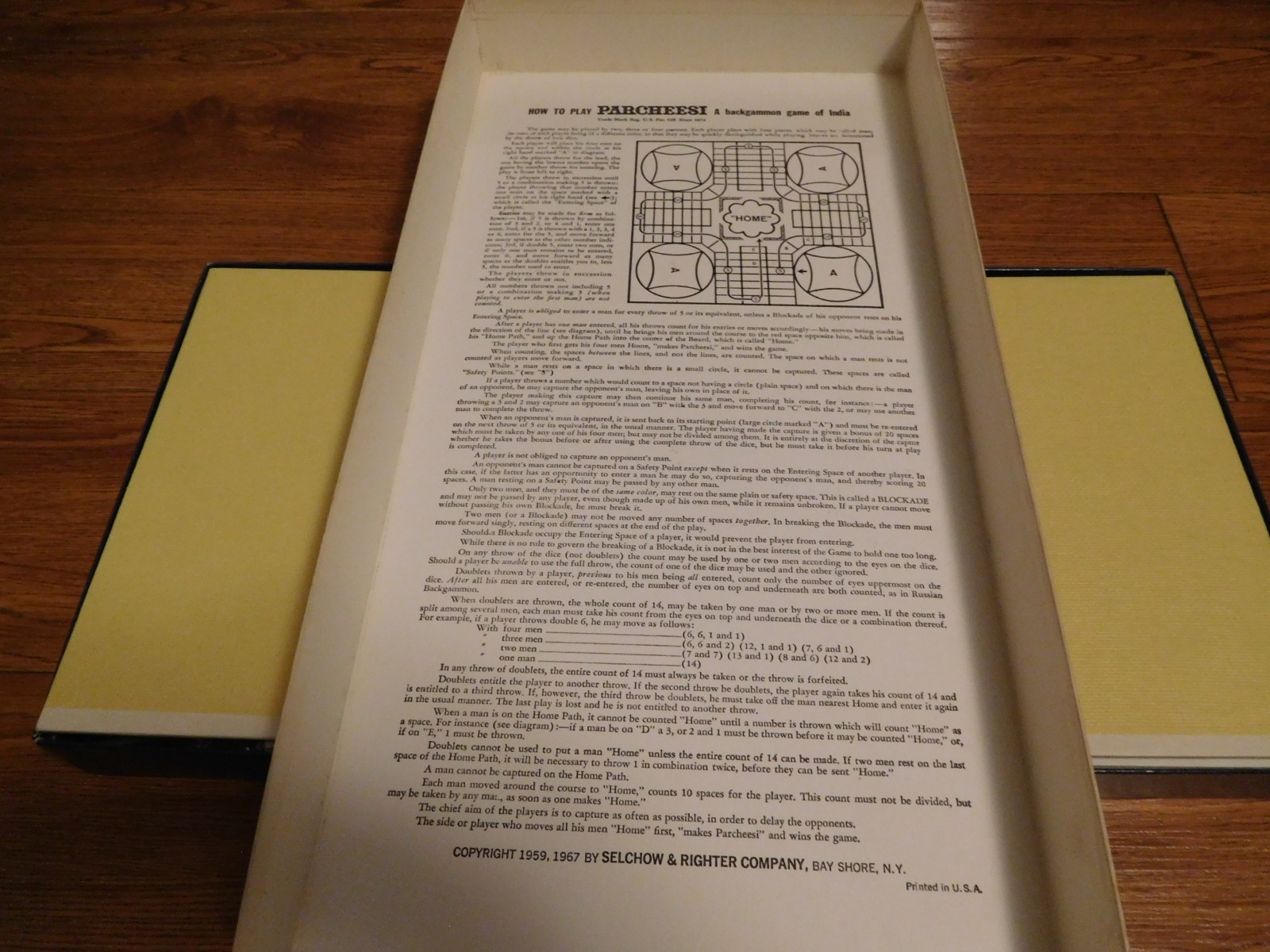 Vintage 1964 Parcheesi Gold Seal Edition No. 2 Selchow & Righter Board Game…