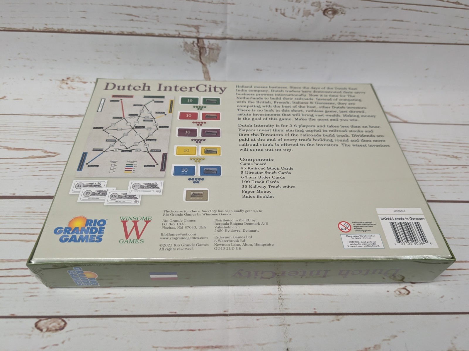 Dutch InterCity Board Game Rio Grande Games Han Heidema Train Game NIS