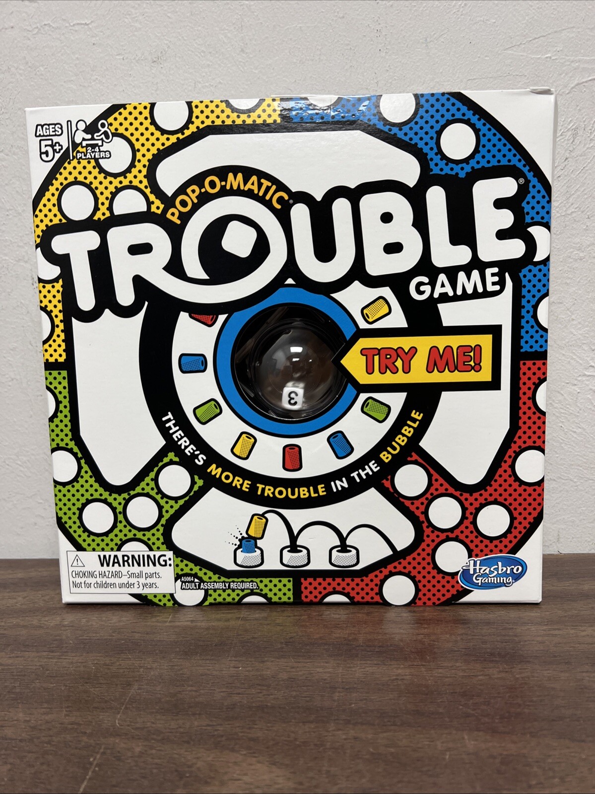 Pop-O-Matic Trouble Board Game for Kids Ages 5 & Up 2-4 Players Hasbro Game