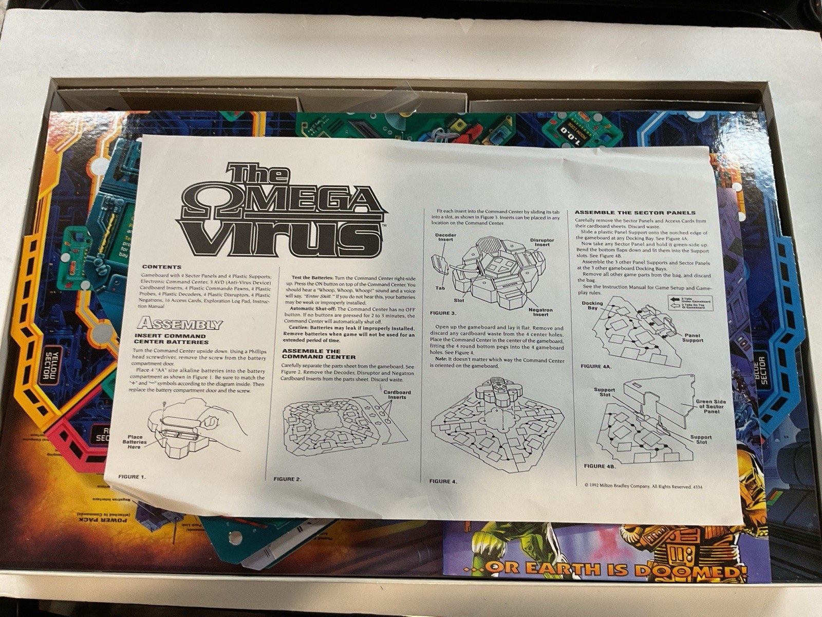 Vintage 1992 The Omega Virus Talking Electronic Board Game 100% Complete -Tested