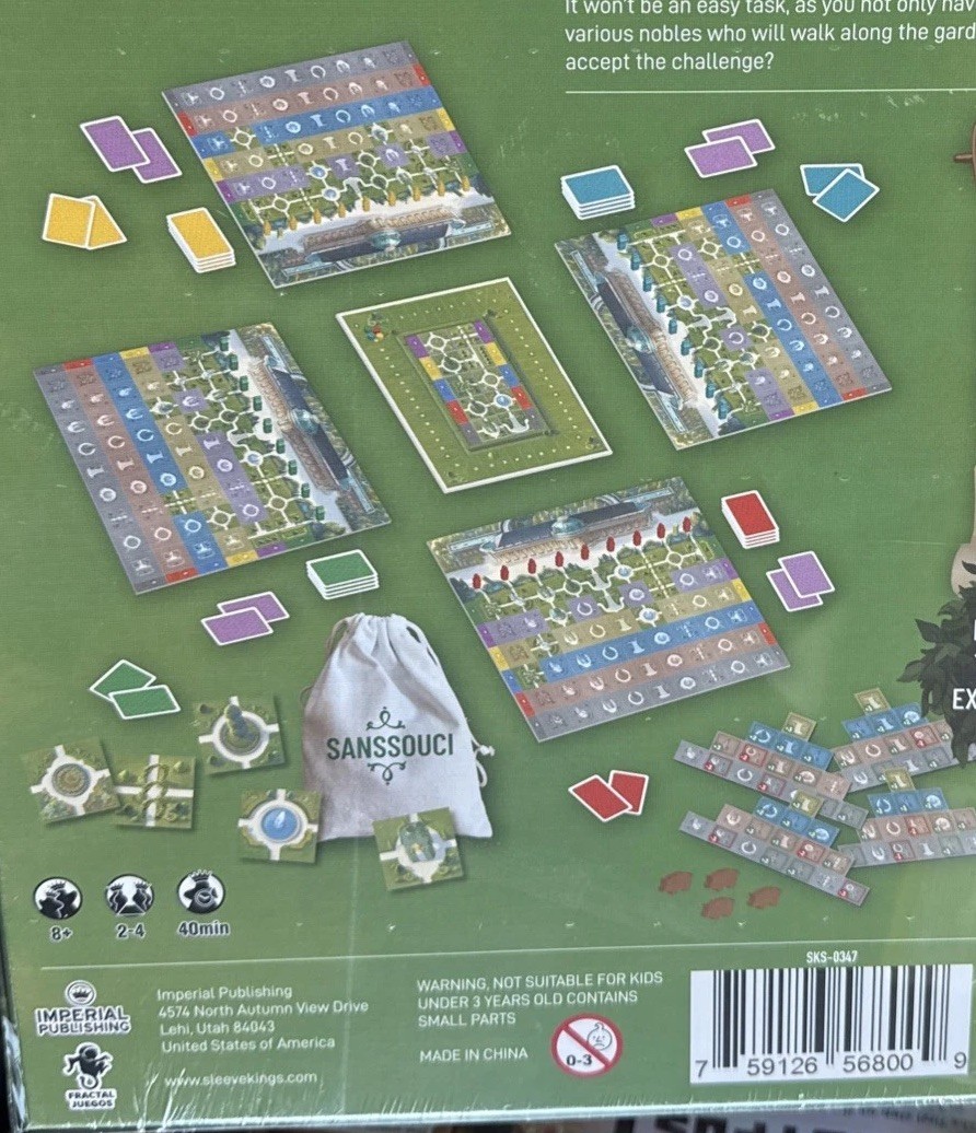 Sanssouci Board Game – 2013 Imperial Publishing – Brand New! With 2 Expansions