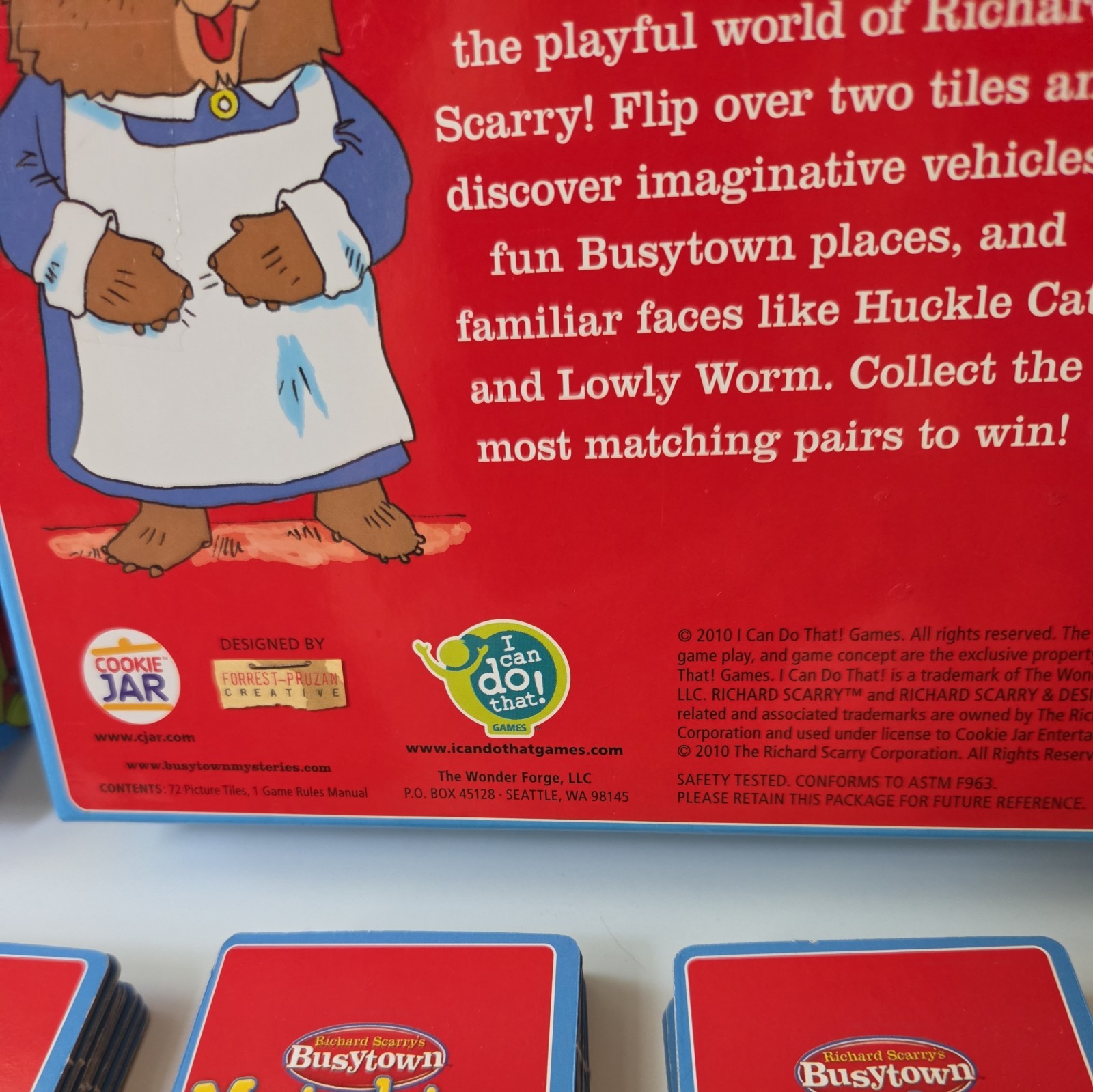 Richard Scarry’s Busytown Memory Matching Game 72 Tile Cards Complete 2010
