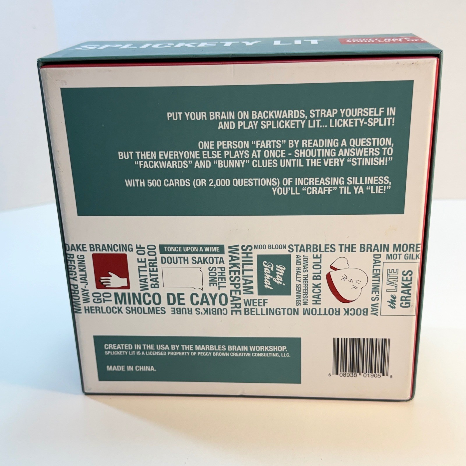 Splickety Lit Marbles Brain Workshop Word Spoonerism Party Game Complete