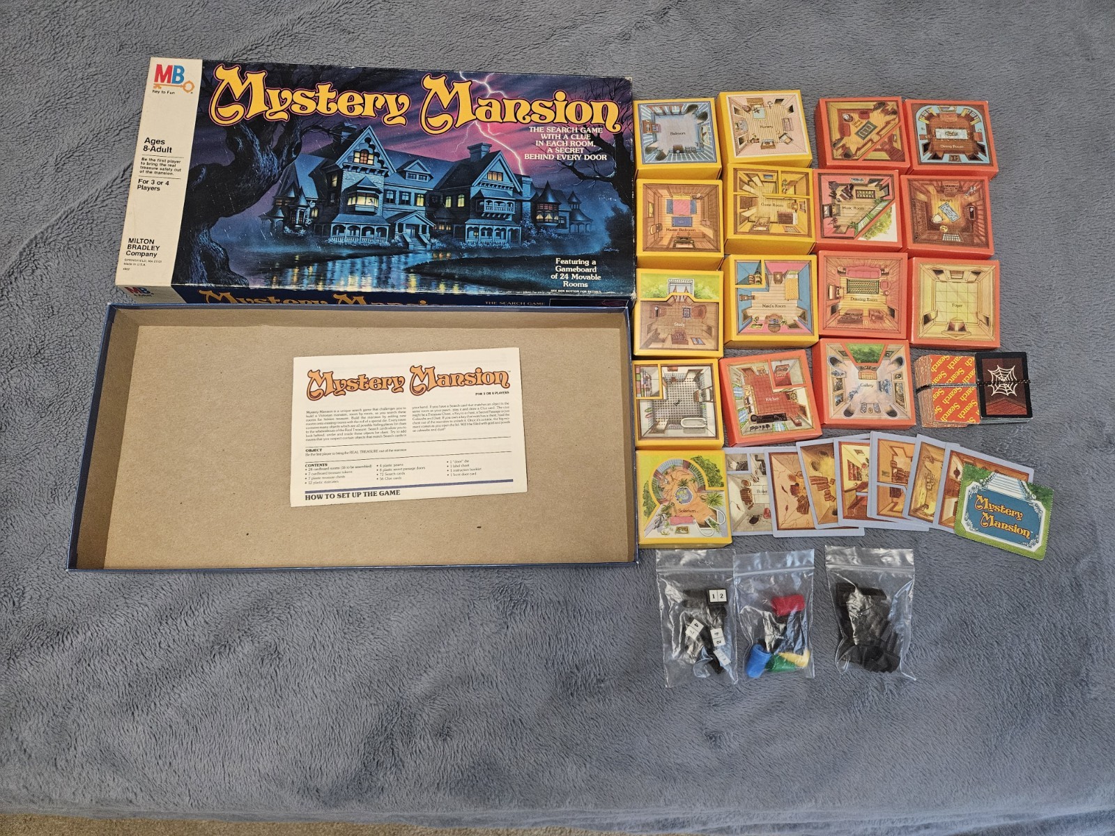 ~ Vintage Rare 1984 Mystery Mansion Board Game MB Milton Bradley COMPLETE ~