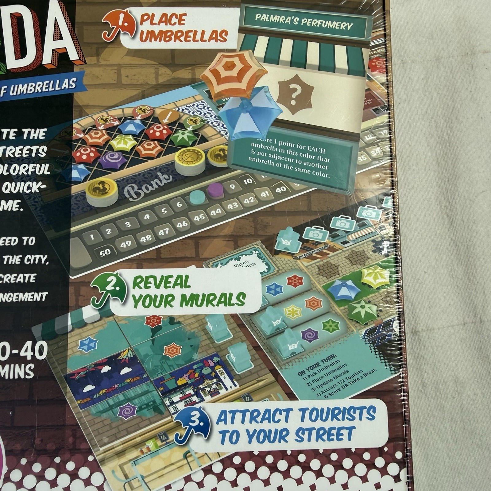 Agueda Águeda: City of Umbrellas, Strategy Board Game for 1 to 5 Players NEW