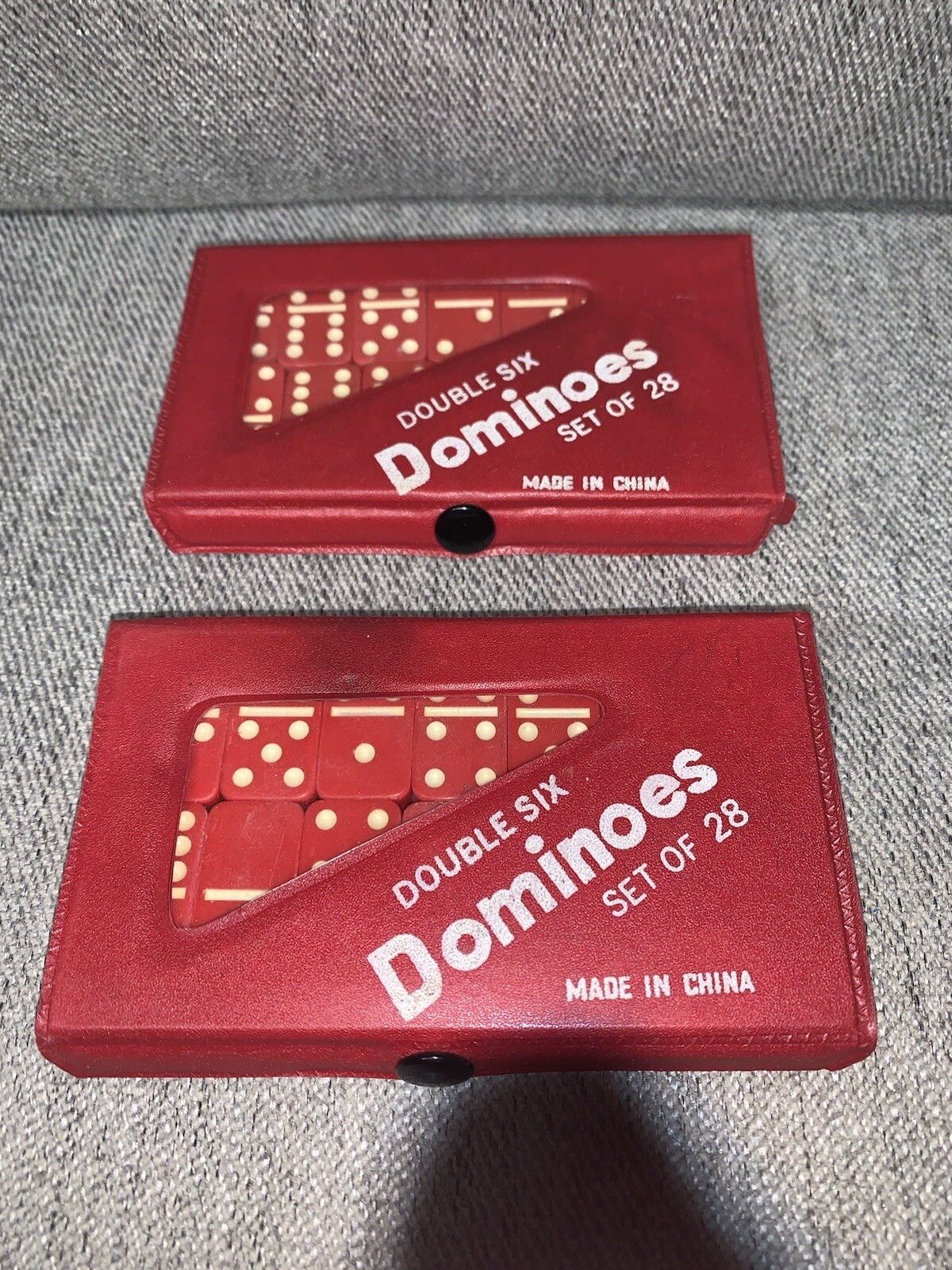 Double Six 6 Professional Dominoes Game Set 28 Piece Domino Tiles Ivory w/ Case