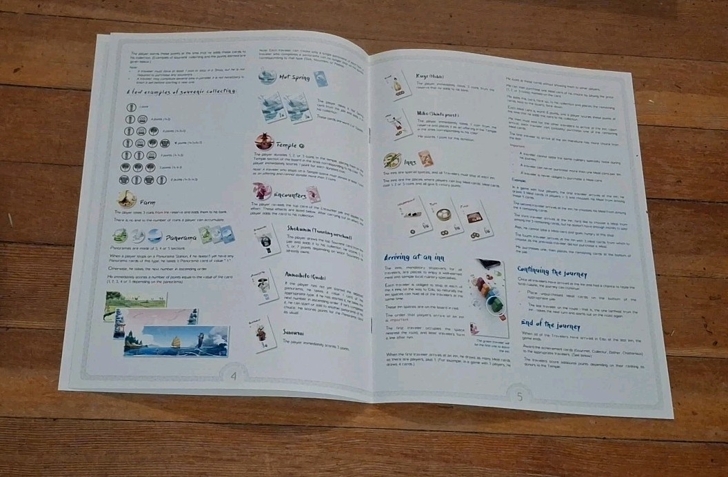 Tokaido Board Game Fun Forge Bauza / Naiade 2014 Kyoto to Edo – COMPLETE VG