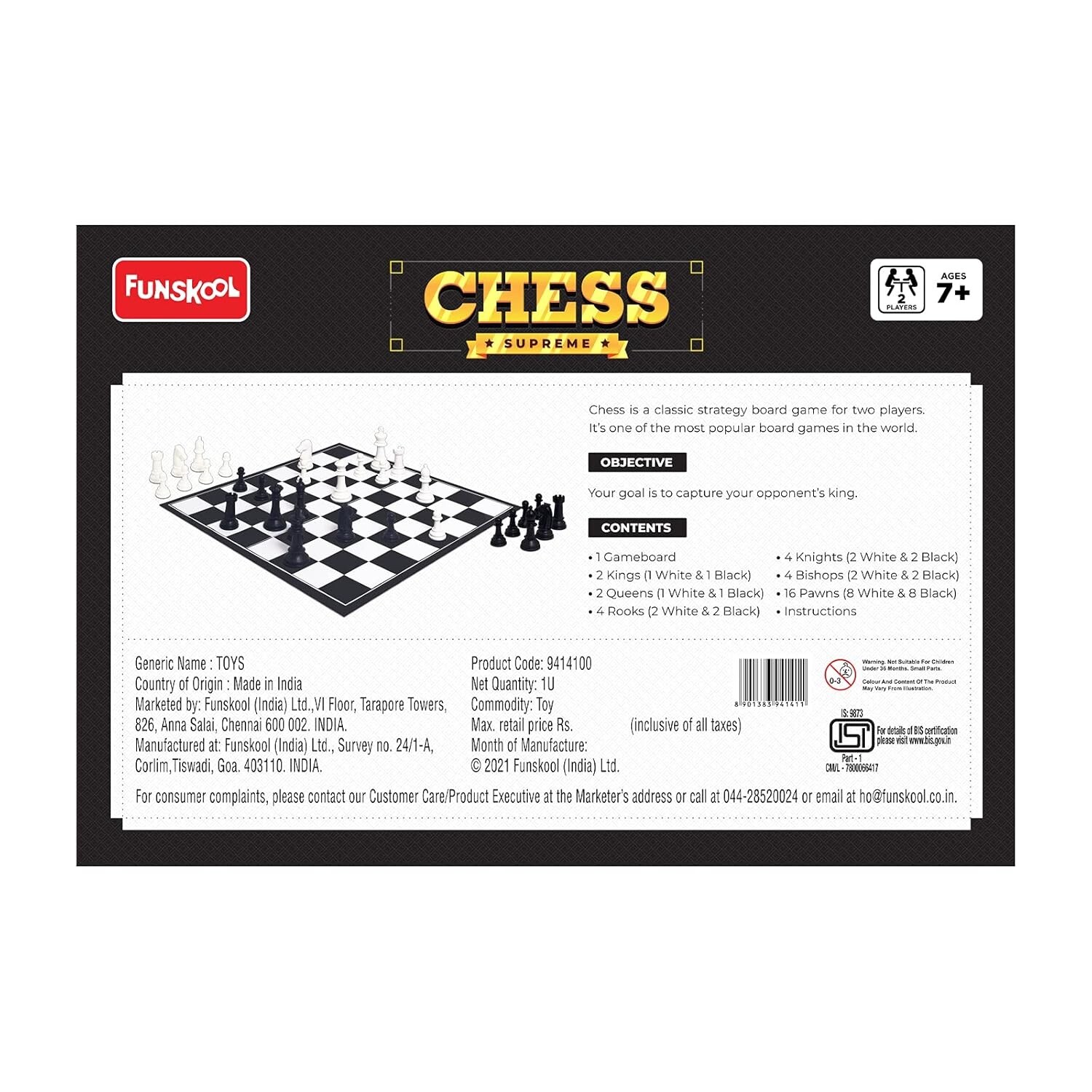 Chess Supreme, Classic Strategy Board Game for Kids, Adults, and Families