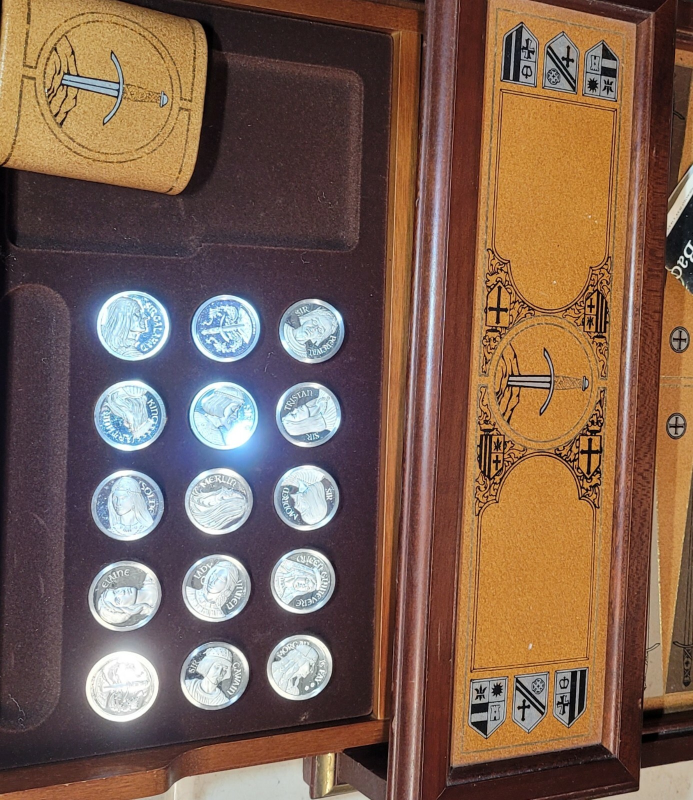 Vintage Franklin Mint Excalibur Backgammon Set 1986 Limited Edition Complete