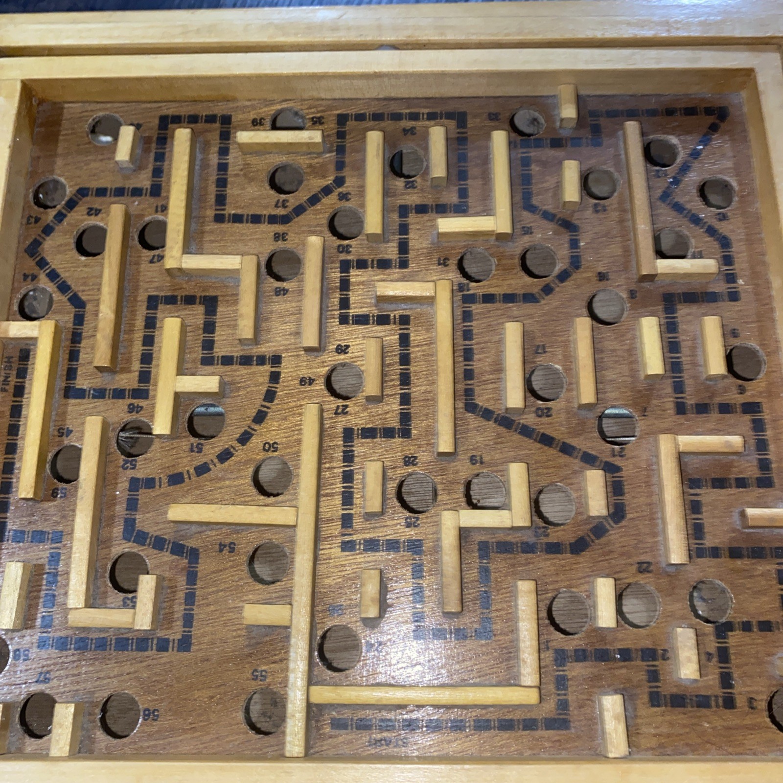 Labyrinth Wooden Maze Game with One Steel Marble, Puzzle Game 60 Holes