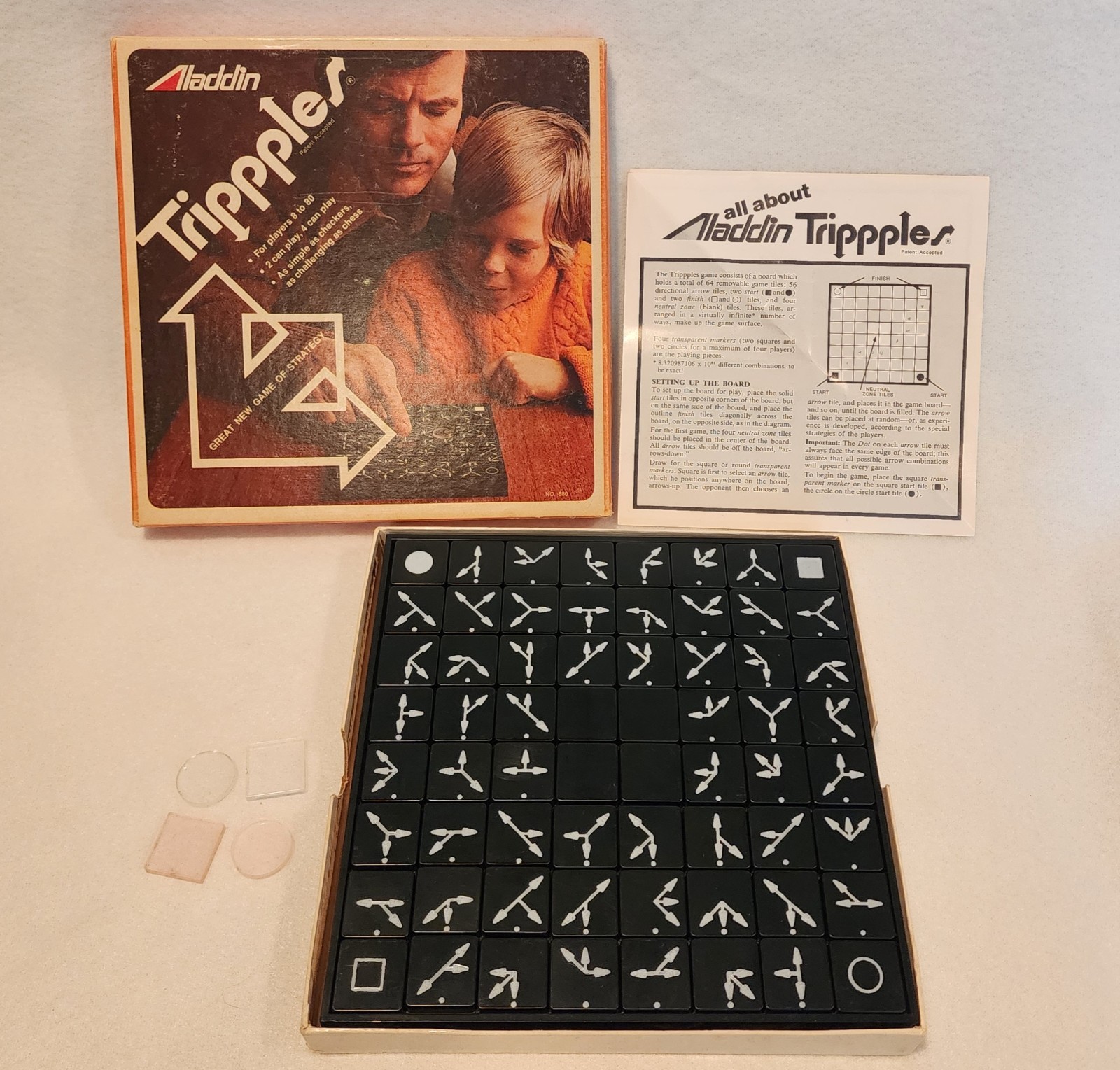 Vintage Aladdin Industries TRIPPPLES Strategy Game Complete 1974 Tripples 880
