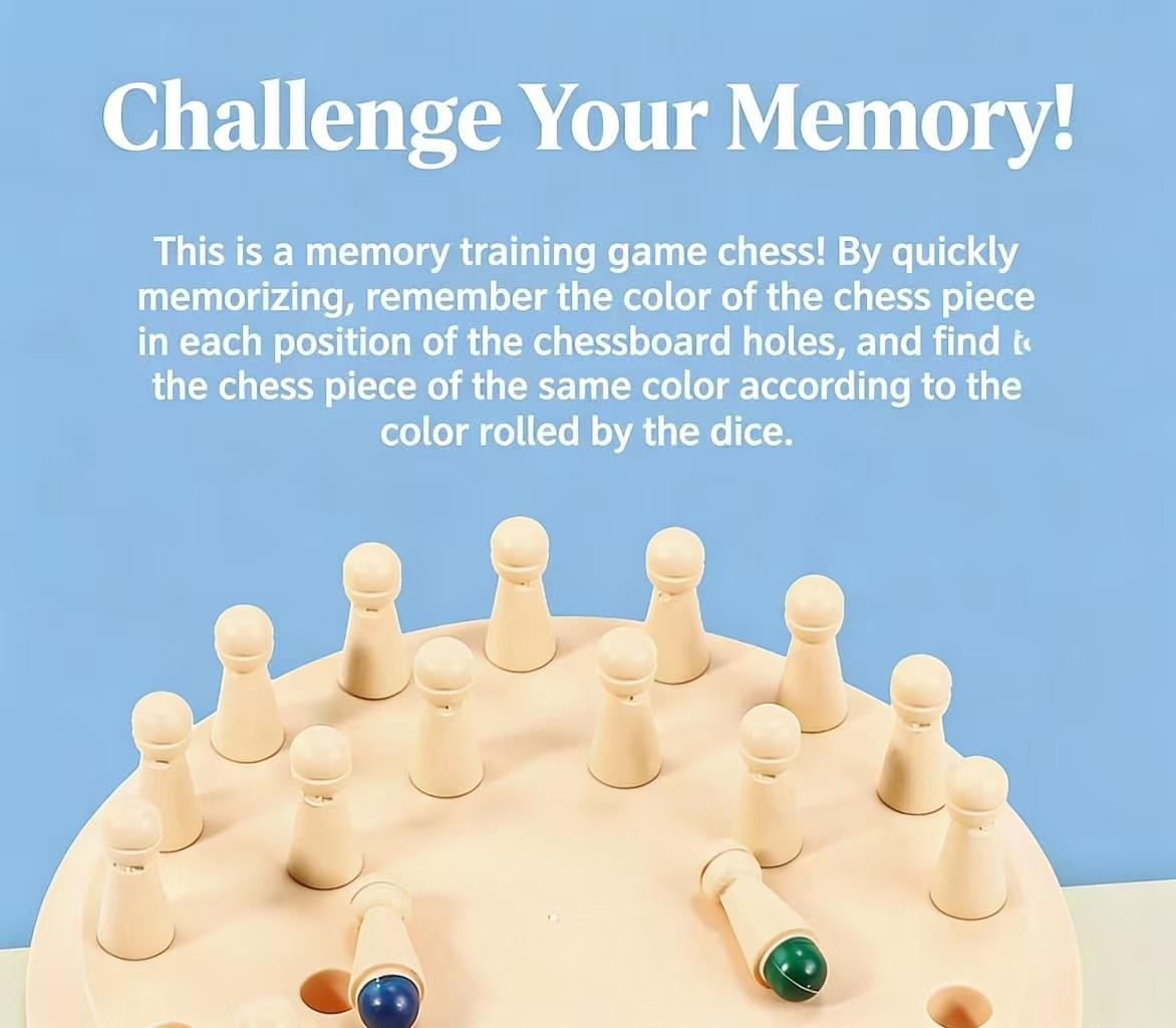 Gowinbaby Memory Chess Matching Game: Family Board Games for Kids and Adults, Mo