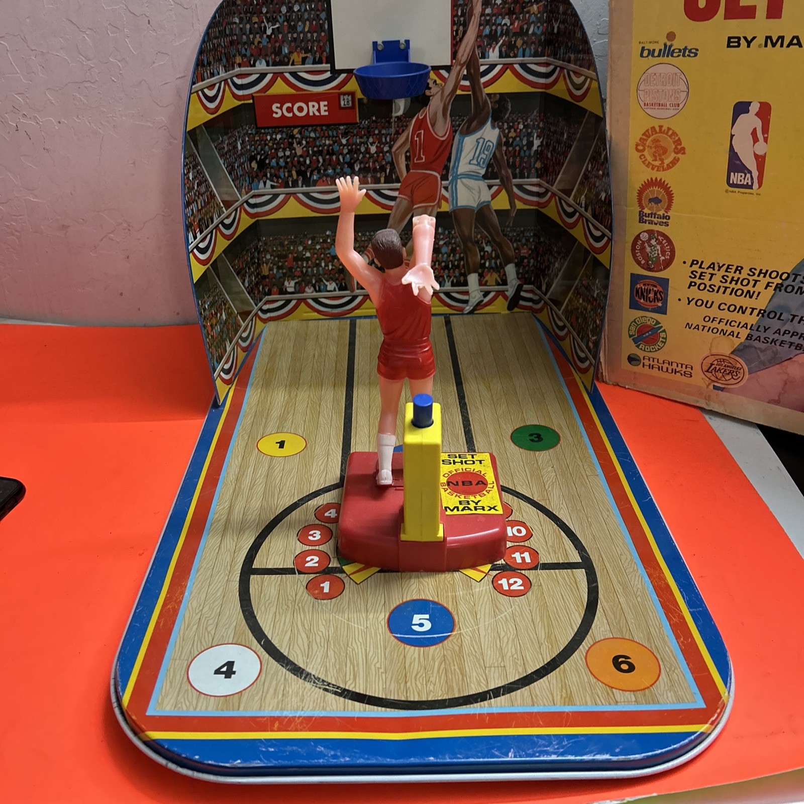 1971 MARX Toys #6230 Official NBA Set Shot Basketball Shooting Game RARE