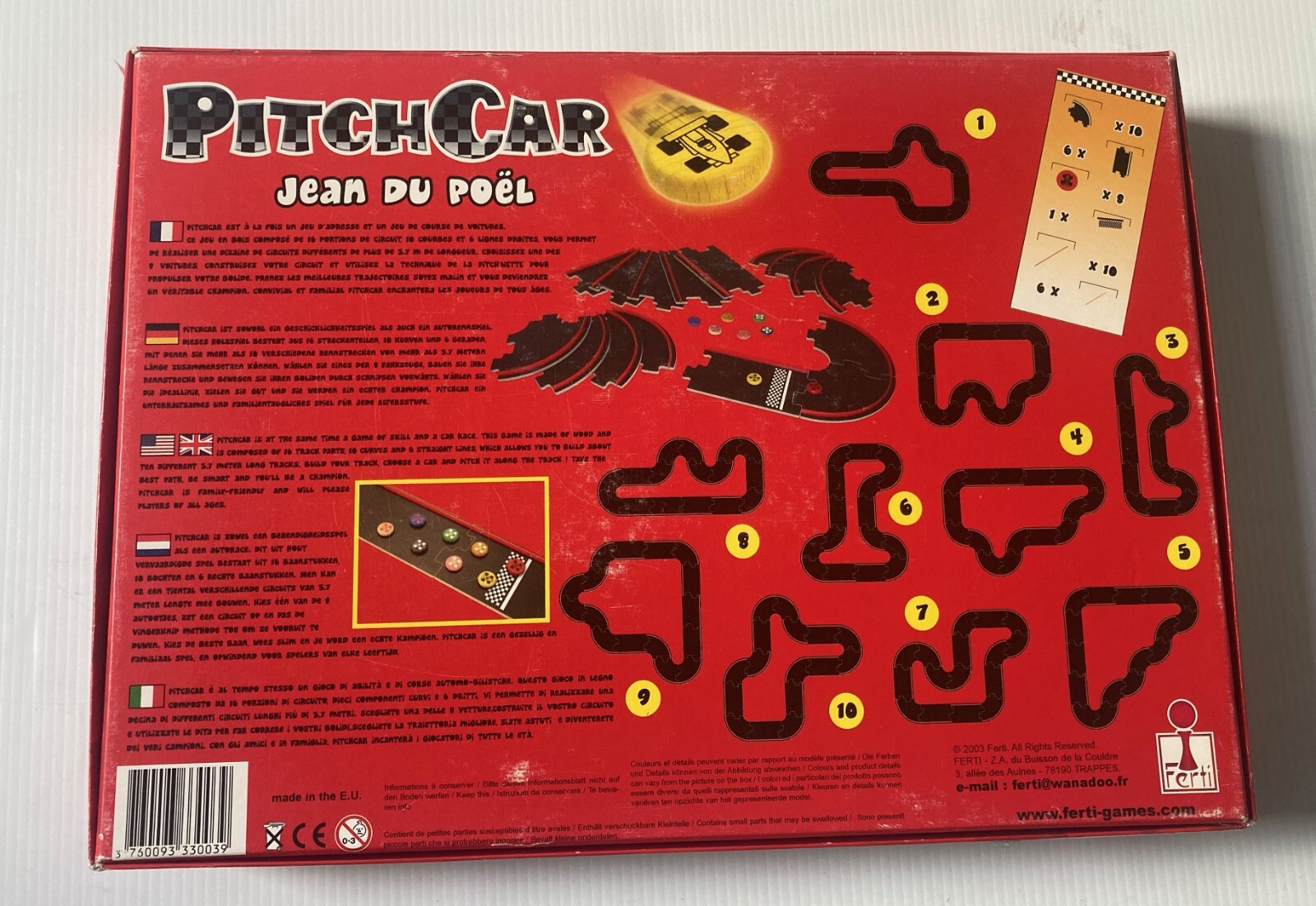 Ferti PItch Car BoardGame 2003 Jean du Poel course de pichenottes Pitchcar