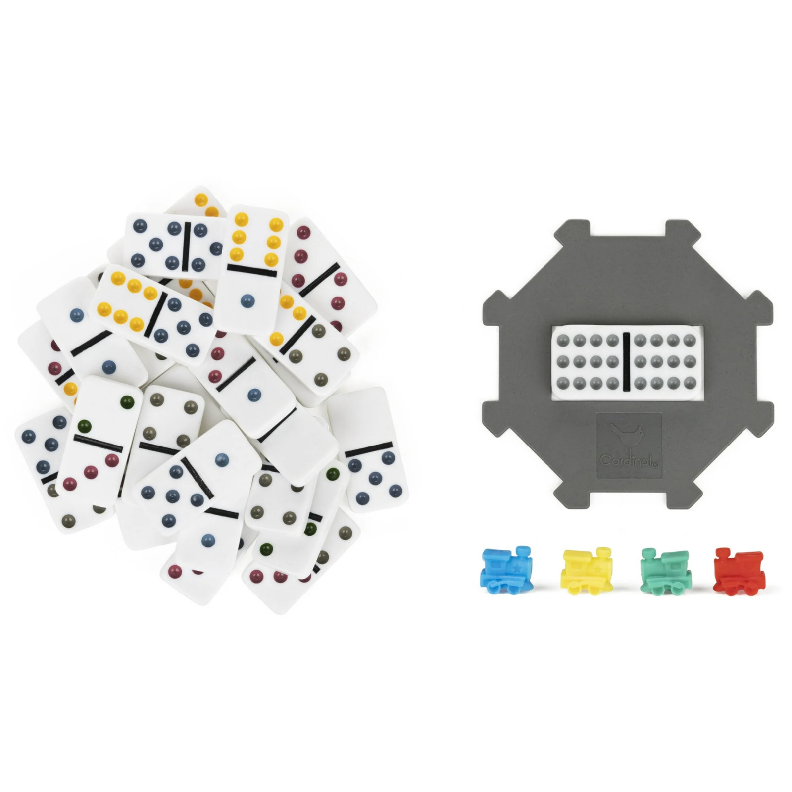 Spin Master Double Fifteen Dominoes Set – 136 Color Dot Tiles in Storage Tin
