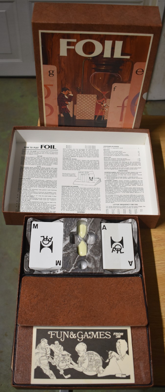 Vintage 1970 FOIL 3M Bookshelf Game of Words and Wits – Complete