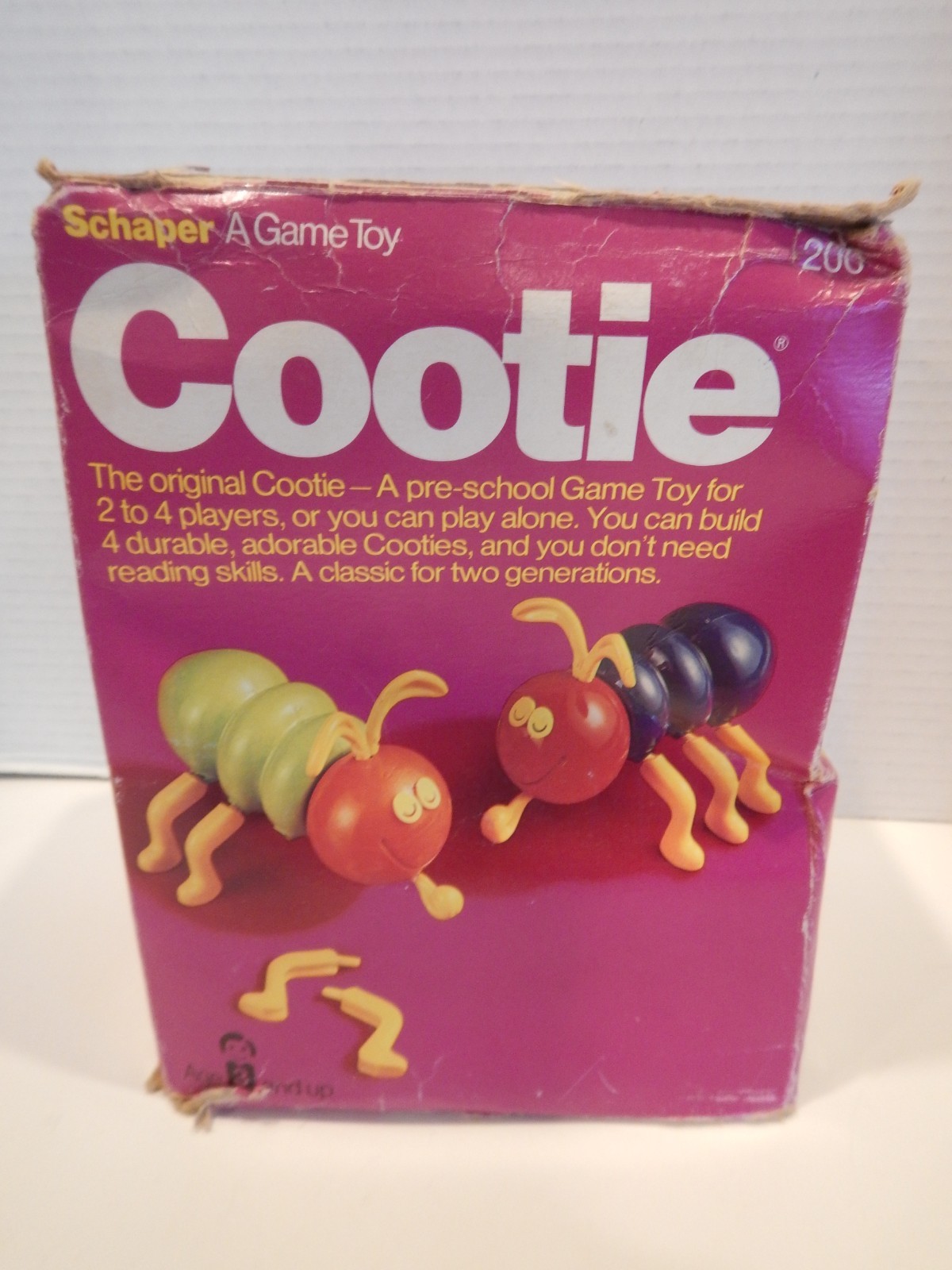 Vintage 1976 Schaper Cootie Game Toy COMPLETE Set with Original Box