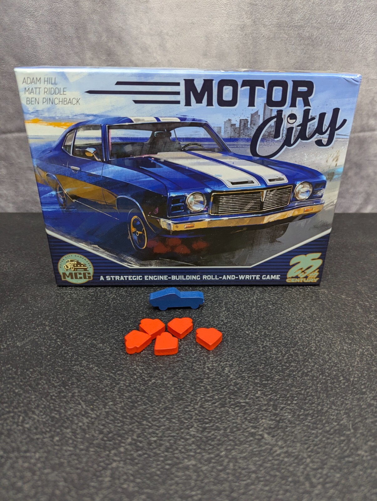Motor City (Board Game) 25th Century Games Pinchback Riddle roll write COMPLETE