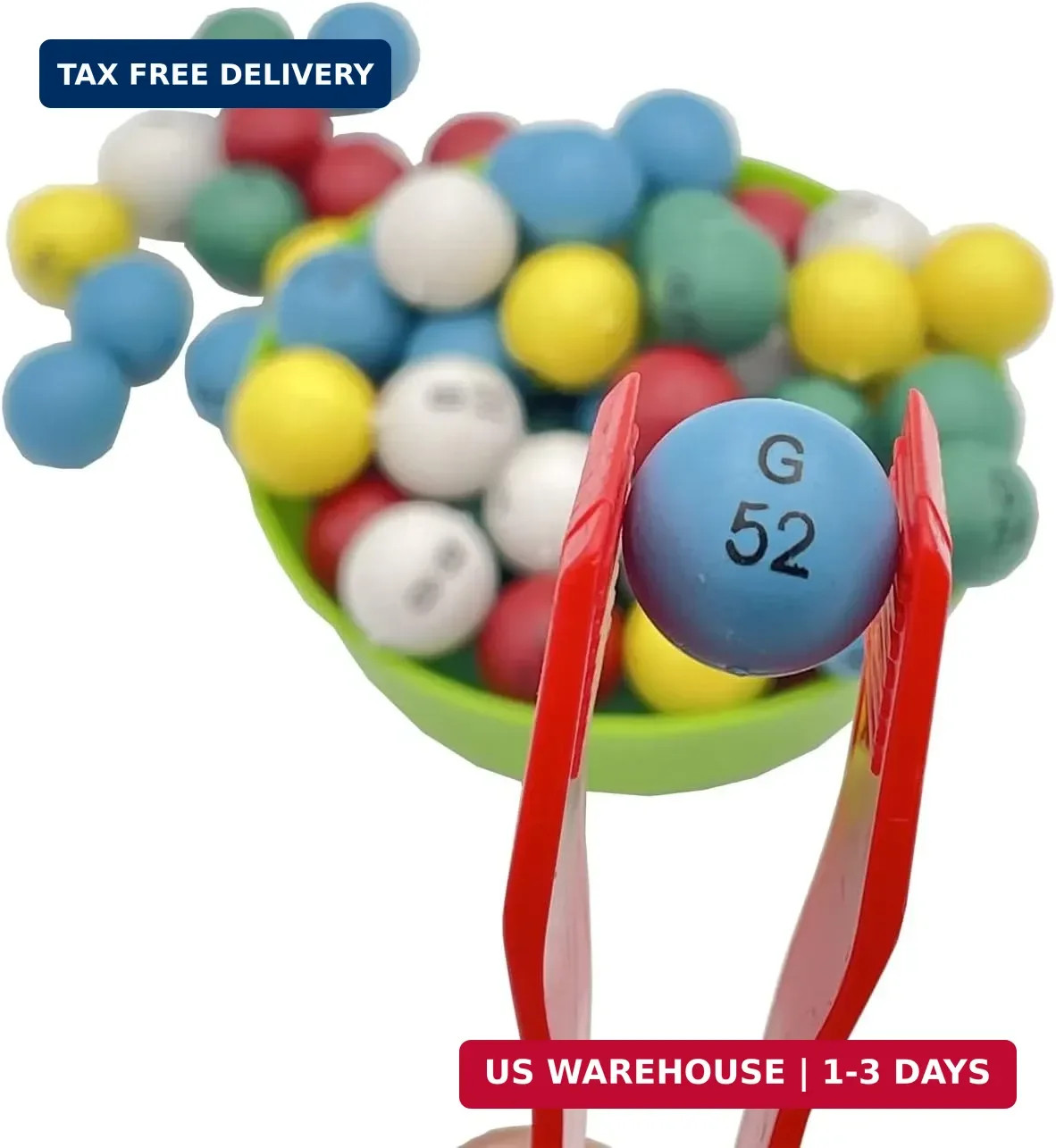 Multicolor Plastic Bingo Balls 75 Pack for Games, Raffles, and Parties FAST USA