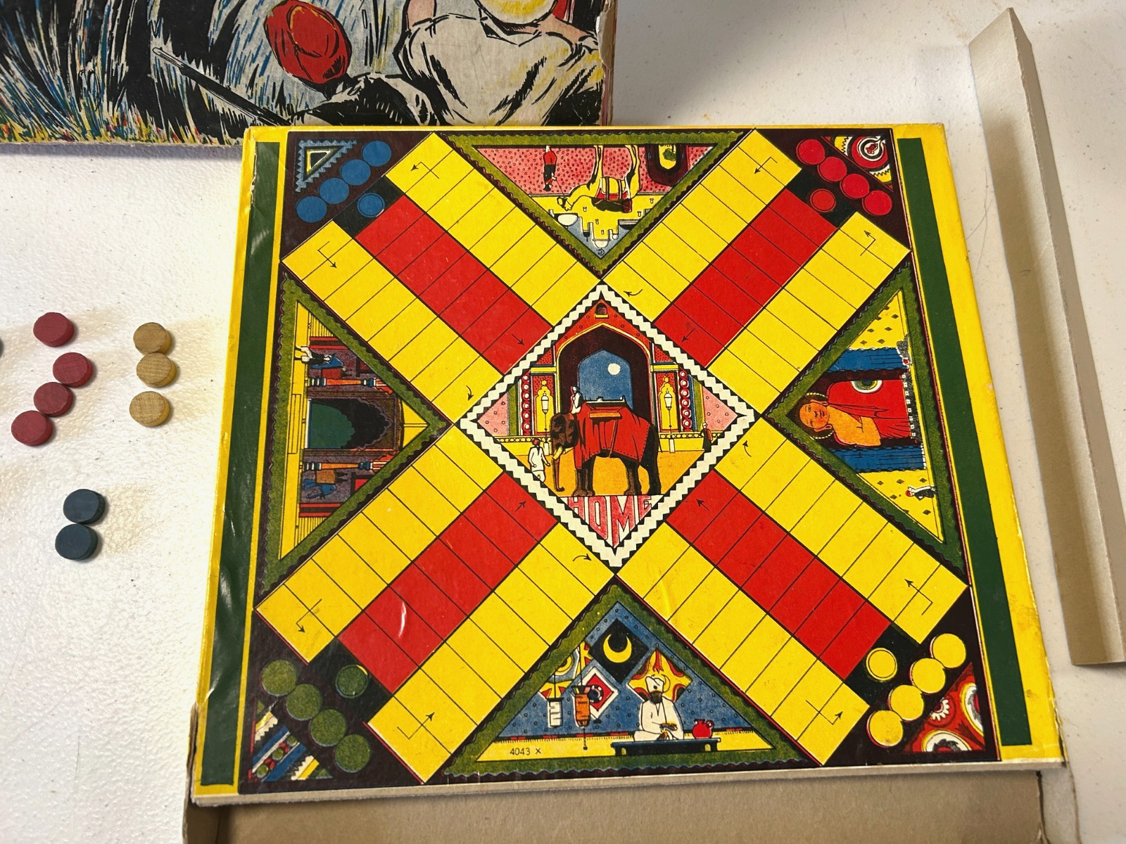 Vintage Rare Game of India Milton Bradley, No 4083 Board Hunting Game