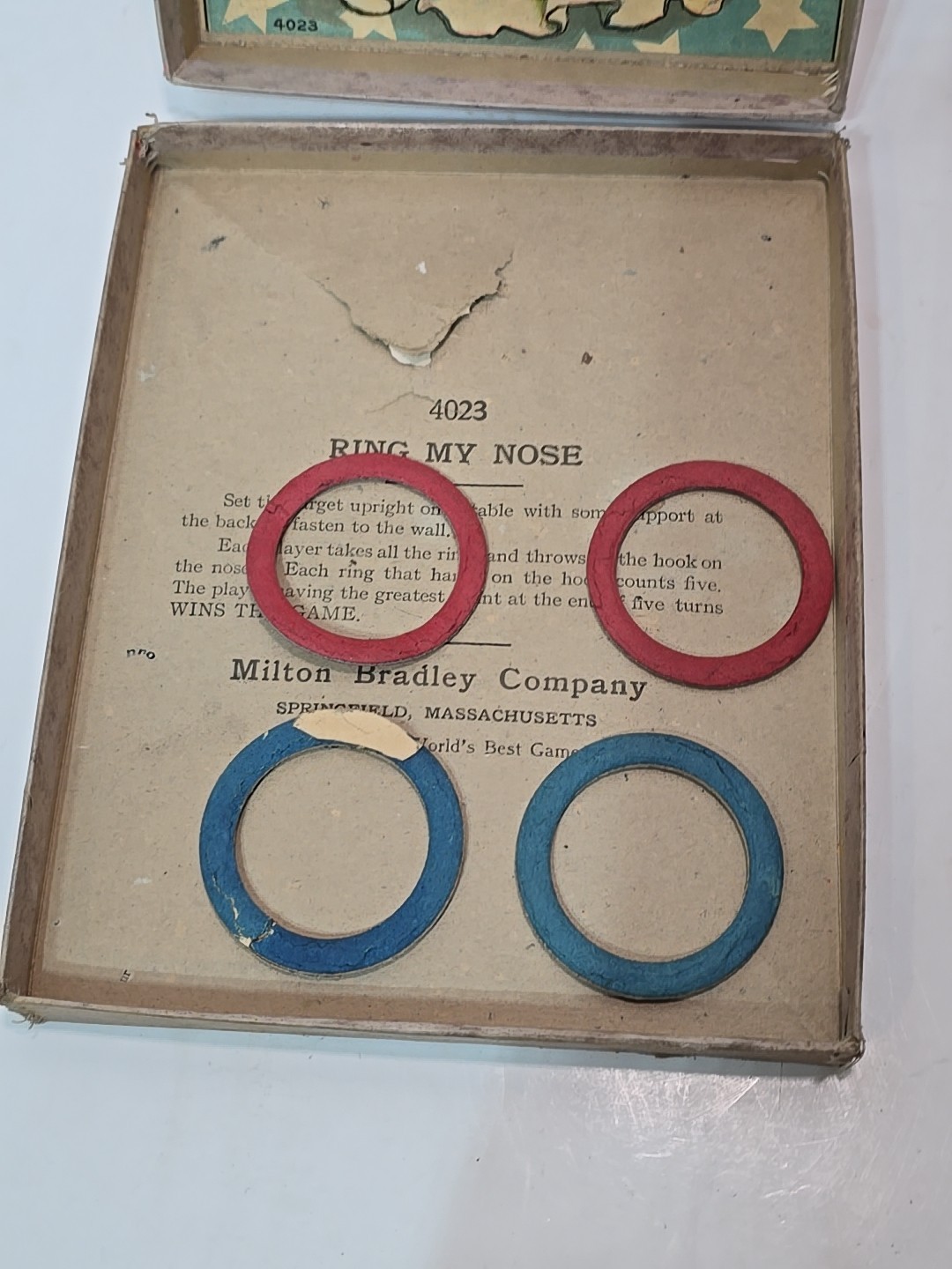 Antique Milton Bradley Ring My Nose Clown Ring Toss Game Complete with Rings
