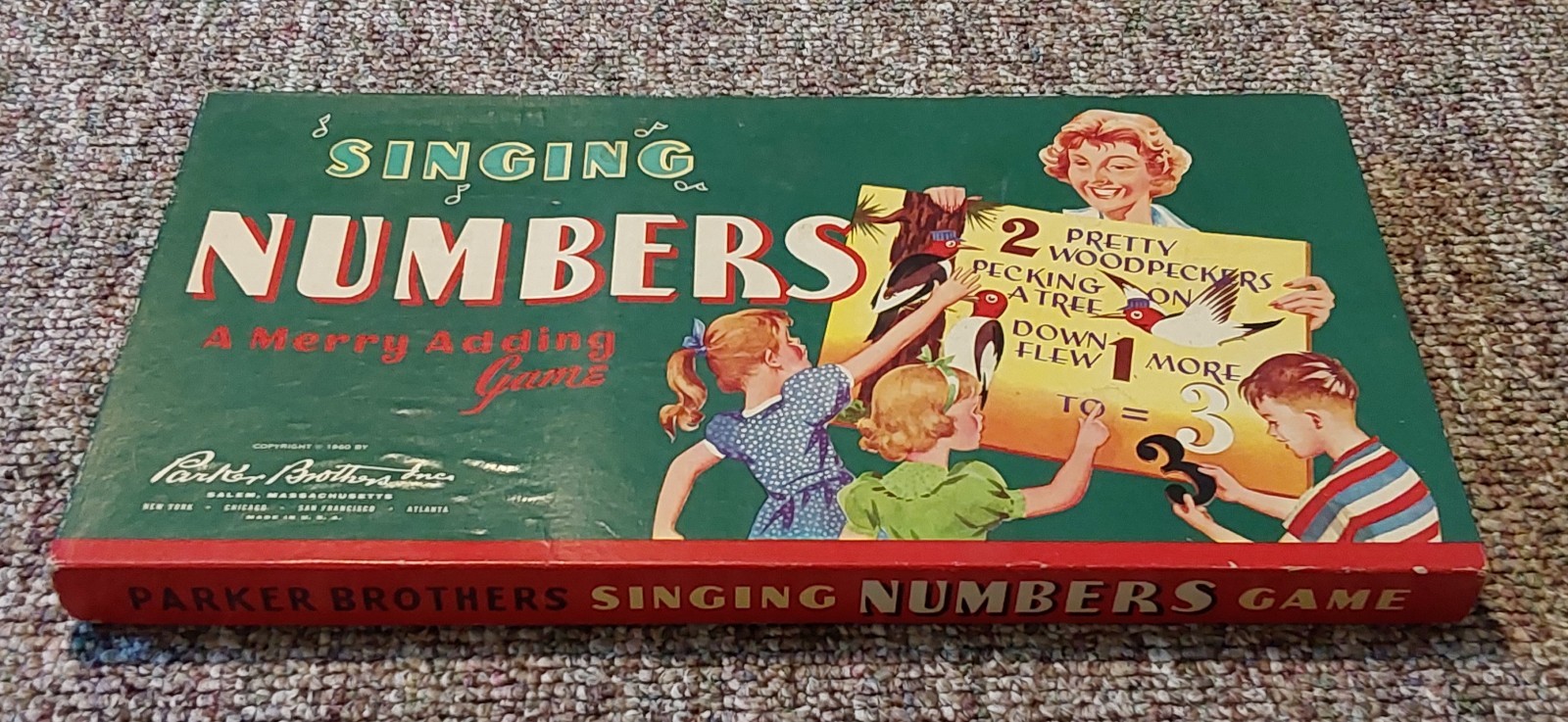 RARE ANTIQUE SINGING NUMBERS PARKER BROTHERS BOARD PUZZLE GAME VTG KIDS TOY 1950