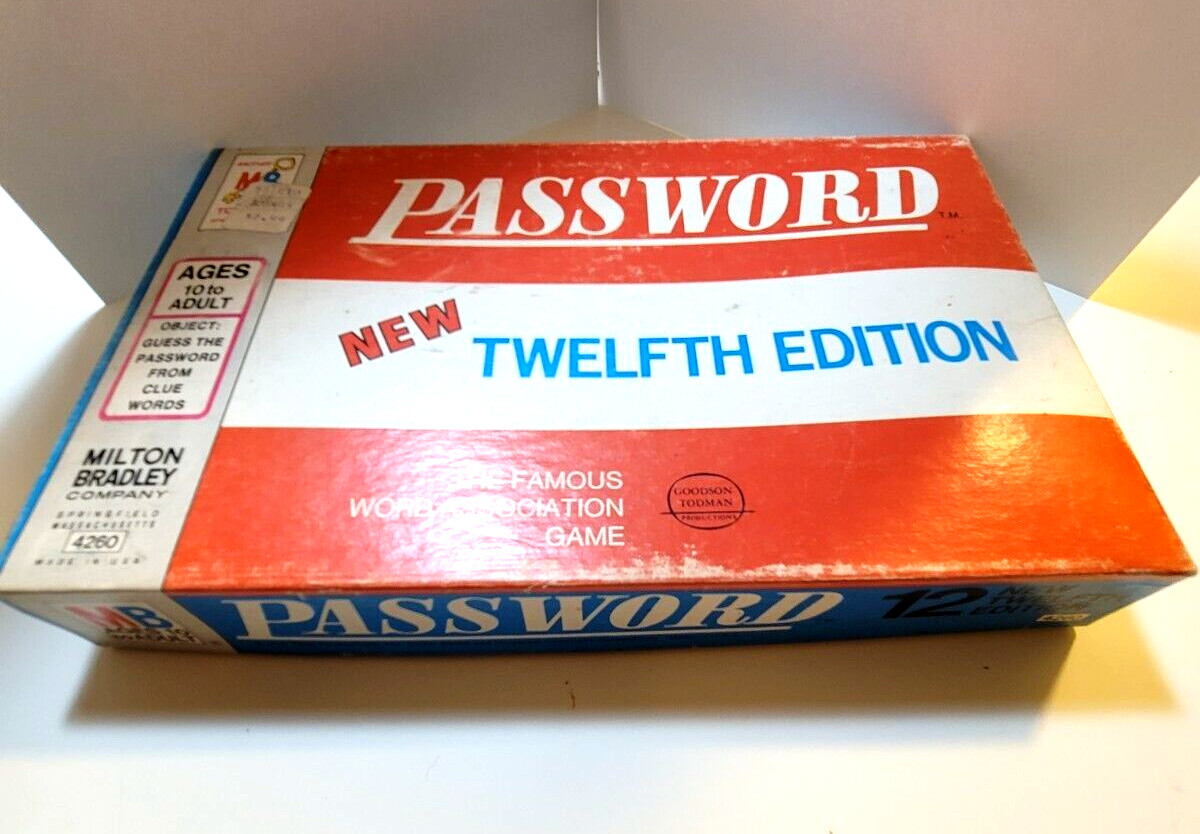 Password Game 1962 Twelfth Edition Milton Bradley Company 4260 Clue Vintage