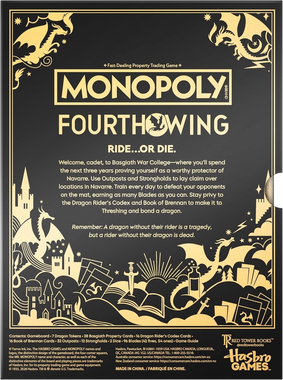 Monopoly Fourth Wing Edition Board Game for Adults Fourth Wing Game 2-6 Players