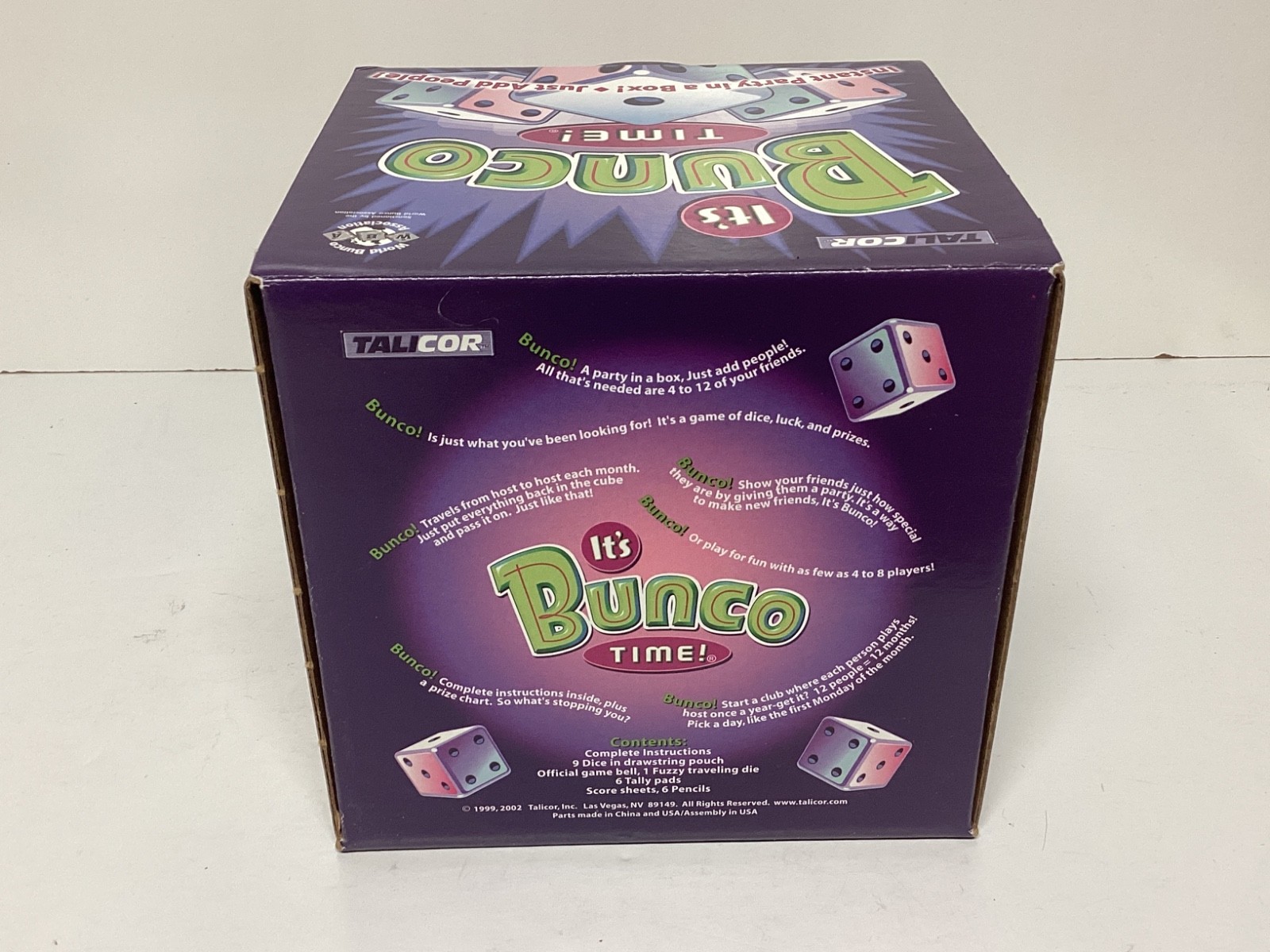 New Open Box “It’s Bunco Time” Dice Game, All Supplies Included, Age 10 To Adult