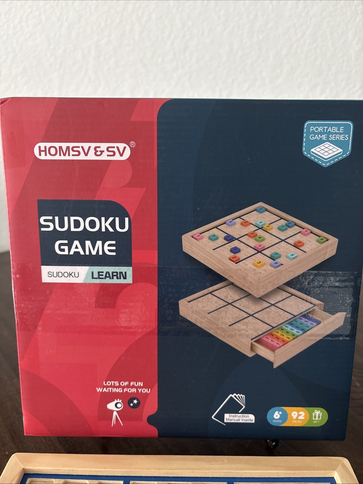 Learn Sodoku Colorful Wooden Game Board W/ Tutorial