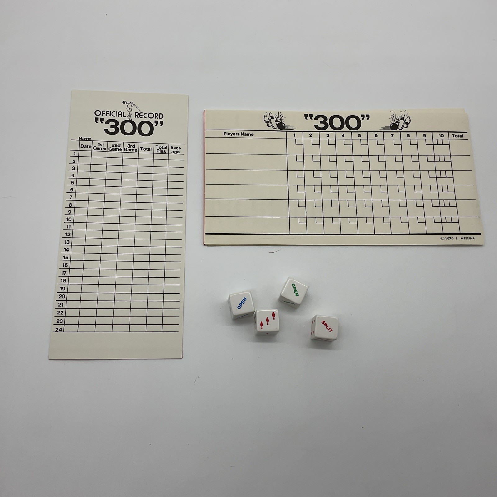 “300” Bowling Dice Game 1979 J. Messina Duluth MN Vintage RARE Complete