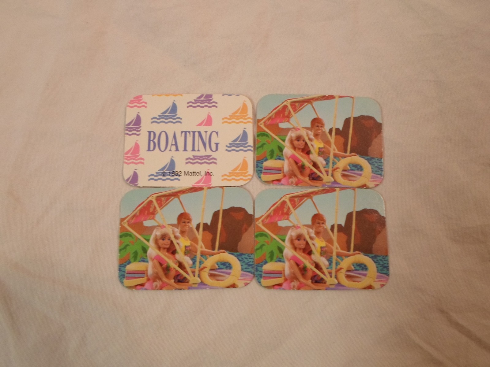 *Replacement Parts* Barbie Dream Board Game 1992 **Lot of 4 Boating Date Cards**
