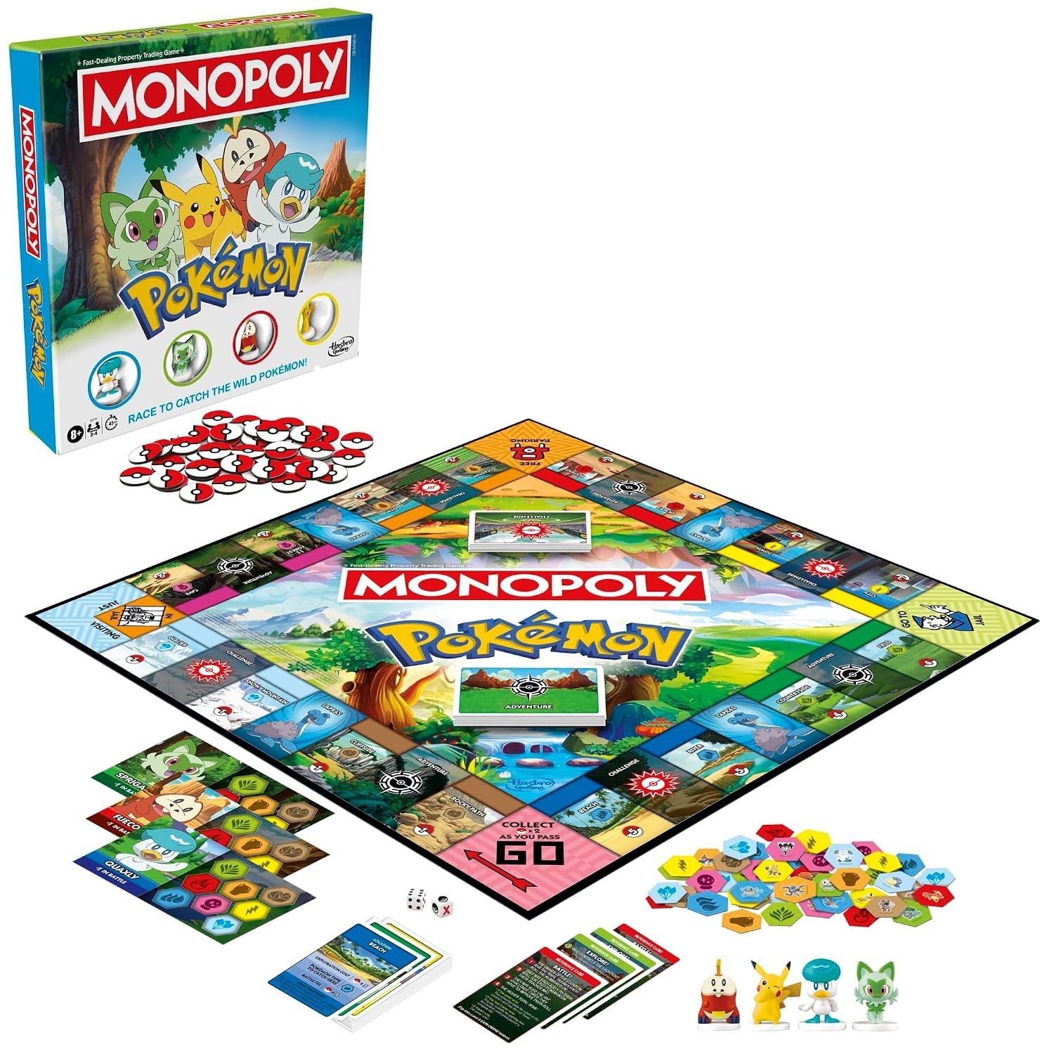Monopoly Pokémon Edition Board Game Fun Family Games 2 to 4 Players