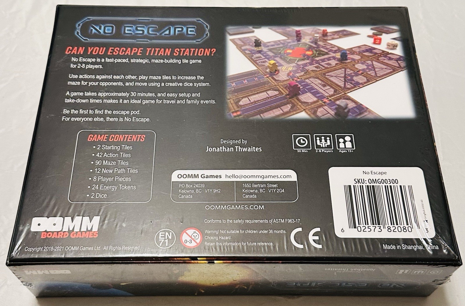 NEW No Escape Board Game by Jonathan Thwaites FACTORY SEALED