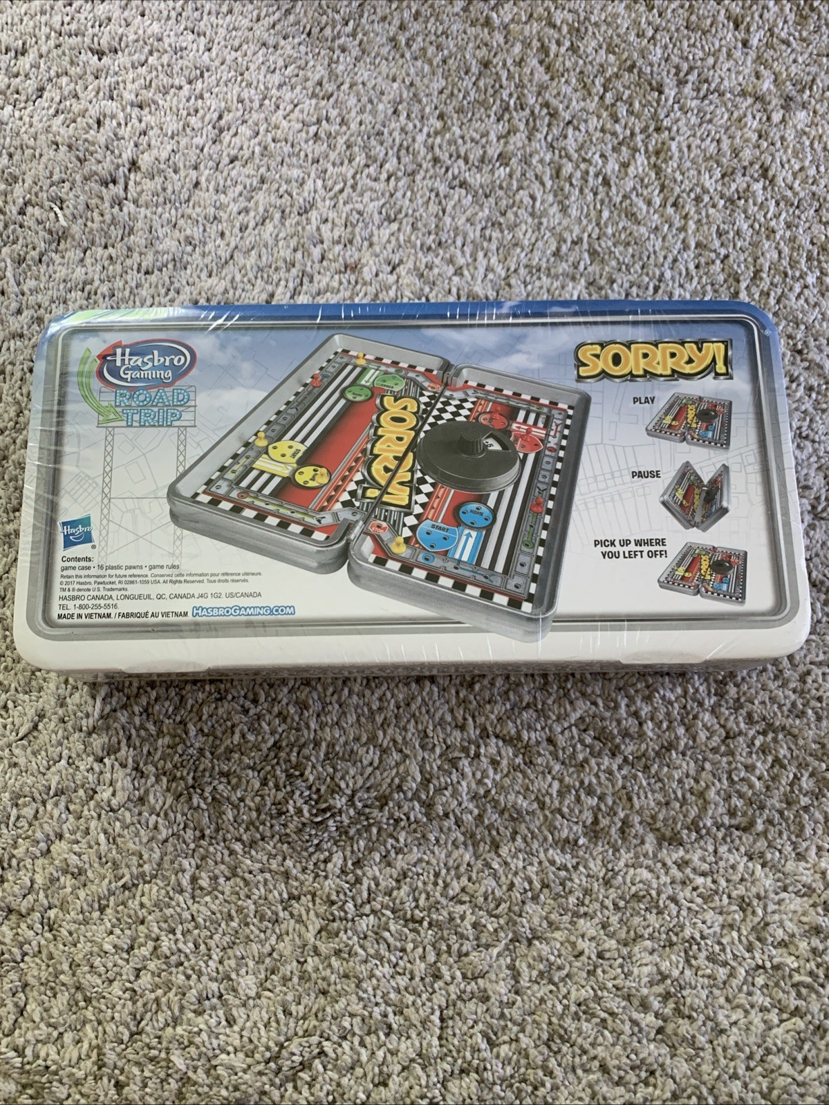Sorry! Hasbro Gaming Road Trip Classic Travel Case Game Edition