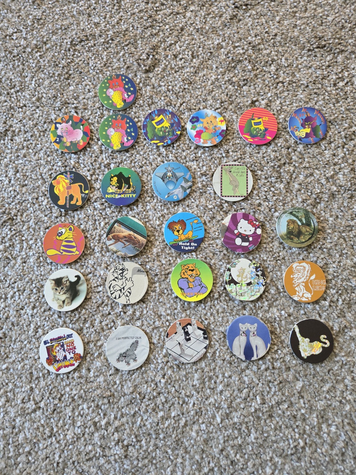 Paws Garfield Miscellaneous Vintage Pogs/Milk Caps Lot 90s Slammers