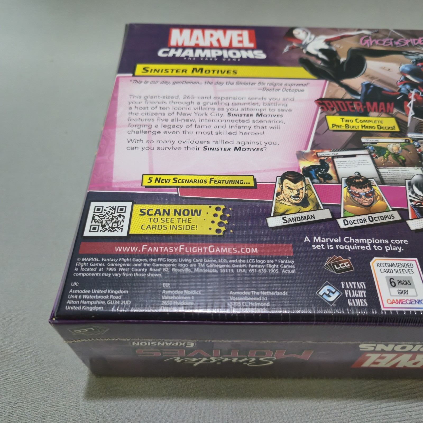 Marvel Champions Sinister Motives expansion Ghost Spider Miles Morales SEALED