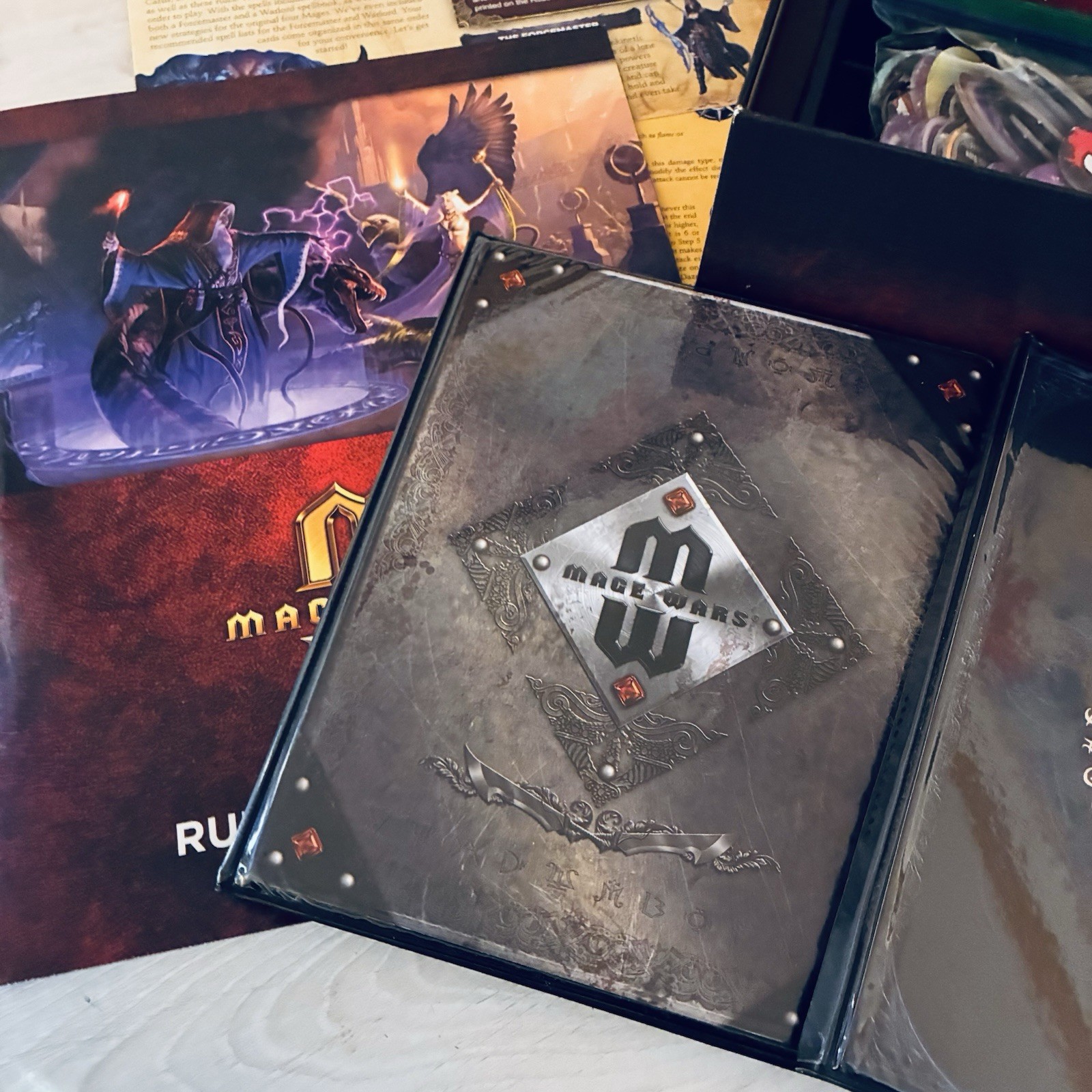 Mage Wars Dueling Mages Strategy Game Core Set Complete + Extras Arcane Wonders