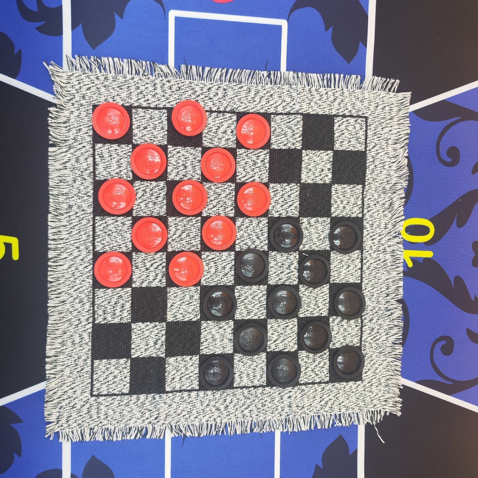 3 in 1 Giant Checkers Game Set,Super Tic Tac Toe,Including Reversible Rug wit..