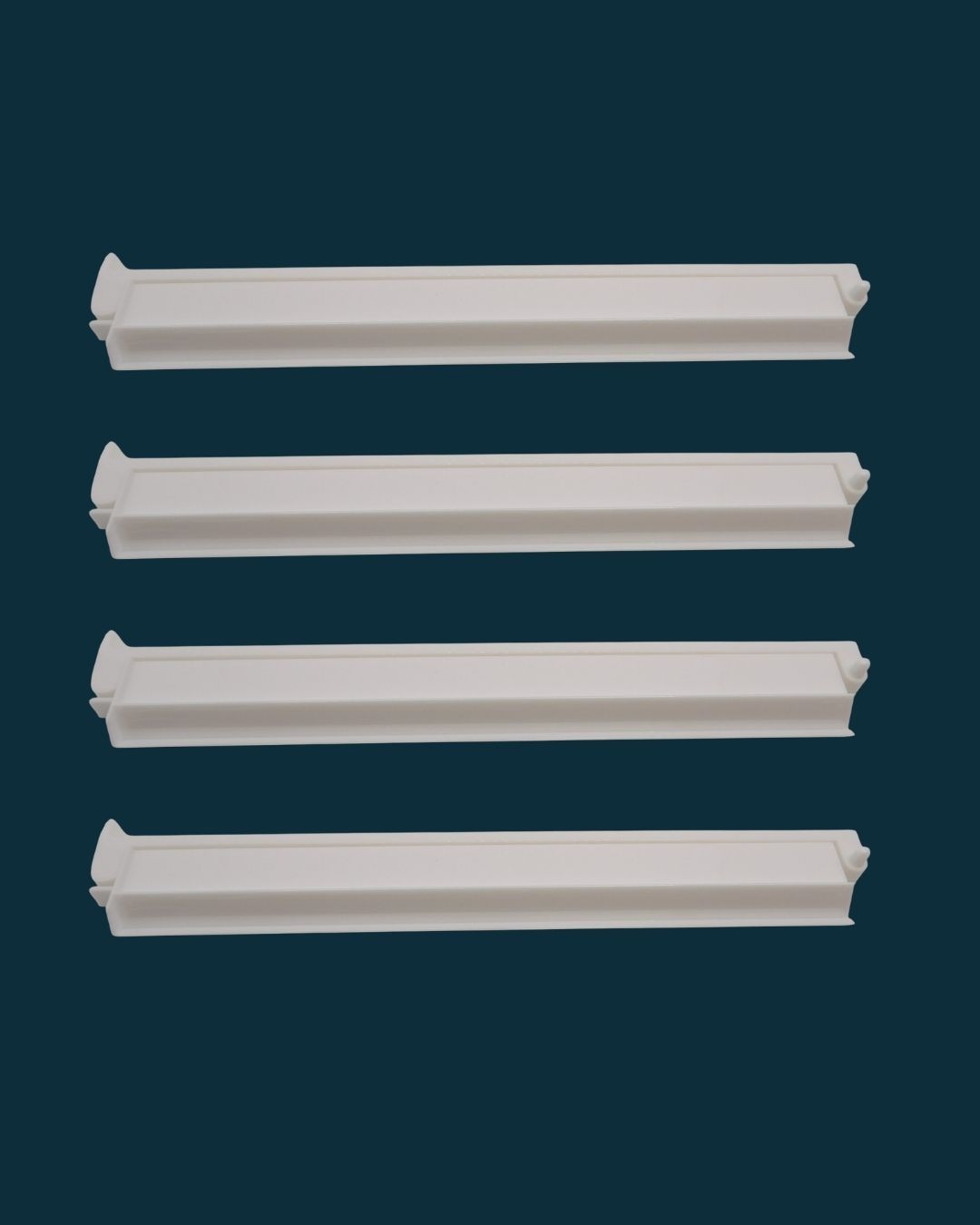 American Mahjong Rack Set of 4 White Acrylic 18.5 Inch with Pushers