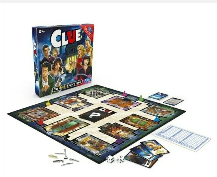 Clue Mystery Board Game Fun Family Time 2 to 6 Players 8 Years Old and Up Unisex