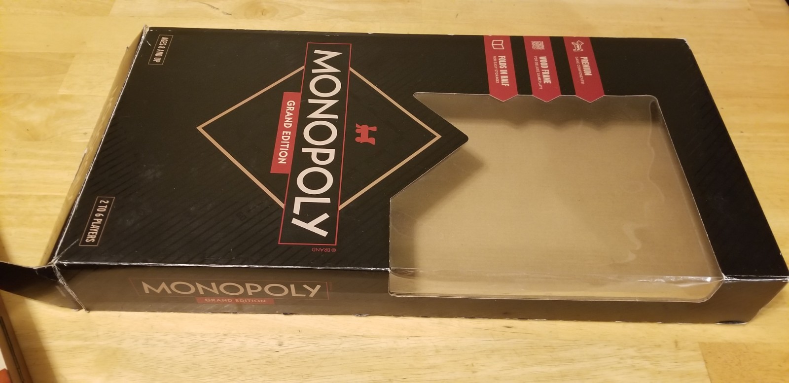 Monopoly Grand Edition Deluxe Folding Wood Frame WS Game Company 2021