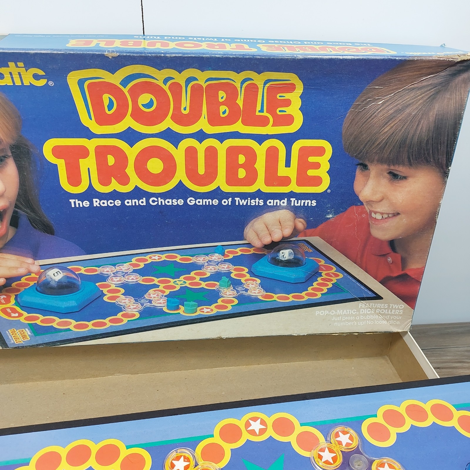 Double Trouble Board Game 1987 Milton Bradley 95% Complete Pop-o-matic