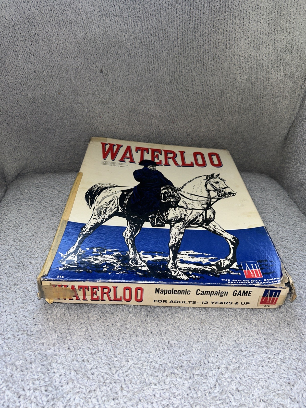 Waterloo Board Game Avalon Hill 1962 Campaign War Game Punched Napoleon PUNCHED